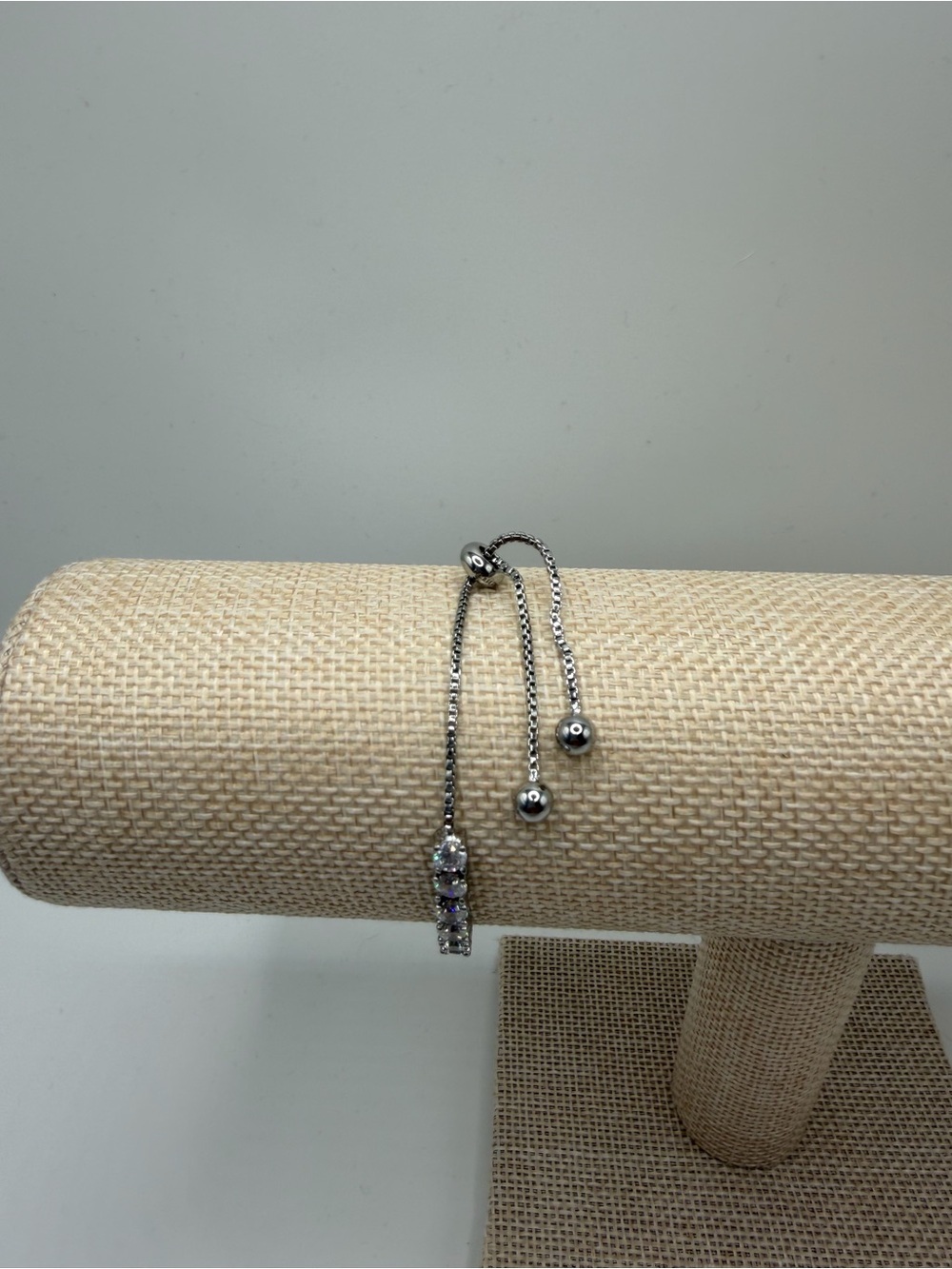 Classic Adjustable Tennis Bracelet with CZ Stones Set in Silver - Picture 7 of 9